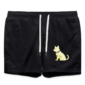 Silhouette de chien Shiba Inu - Short de bain - noir - Devant - AI Model Male 185 light (185cm)