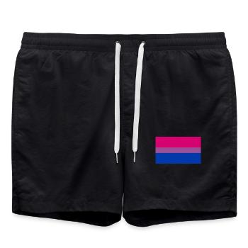 Bisexual flag - Swim Trunks - black - Front - AI Model Male 185 light (185cm)