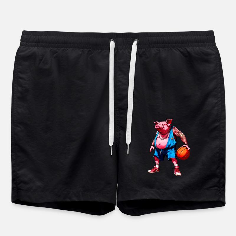 Cochon Basket-ball - Short de bain - noir