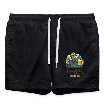 Bergbau Bier Brocken Harz Bergwerk - Badeshorts - Schwarz - Vorne - AI Model Male 185 light (185cm)