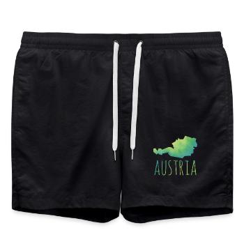 austria - Badeshorts - Schwarz - Vorne - AI Model Male 185 light (185cm)