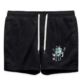 monstre drôle de la mer profonde - Short de bain - noir - Devant - AI Model Male 185 light (185cm)