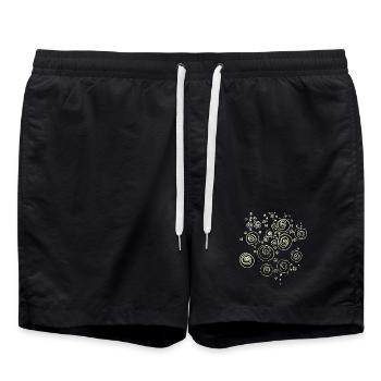 Muscheln / Spiralen Abstrakt - Badeshorts - Schwarz - Vorne - AI Model Male 185 light (185cm)