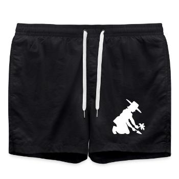 Garden - Plants - Gardening - Swim Trunks - black - Front - AI Model Male 185 light (185cm)