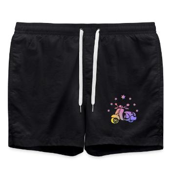 Retro Roller - Badeshorts - Schwarz - Vorne - AI Model Male 185 light (185cm)