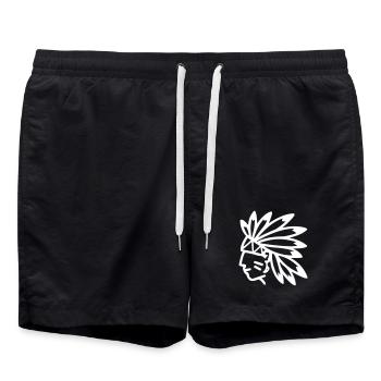 Indianer Häuptling - Badeshorts - Schwarz - Vorne - AI Model Male 185 light (185cm)