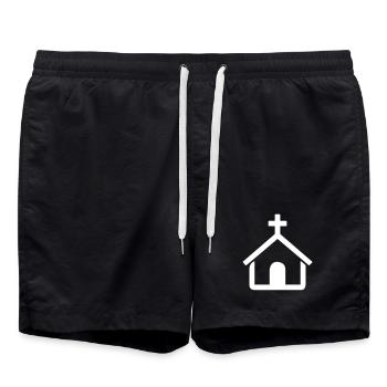 Une petite église - Short de bain - noir - Devant - AI Model Male 185 light (185cm)