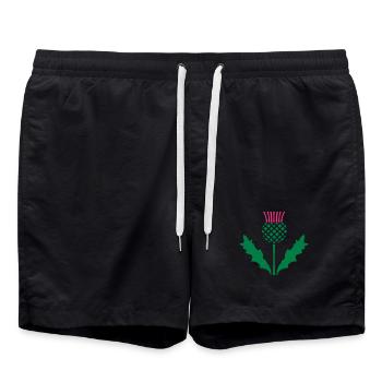 Scottish Thistle - Swim Trunks - black - Front - AI Model Male 185 light (185cm)