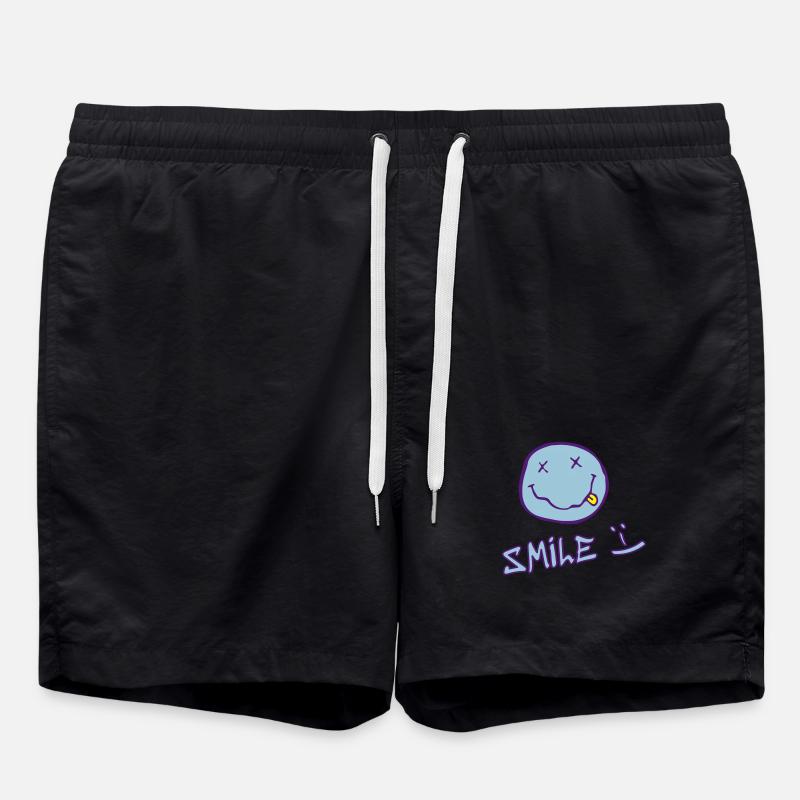 Smiling face - Swim Trunks - black