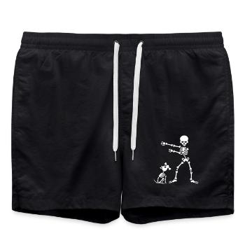 Flossing floss like a boss squelette chien danse - Short de bain - noir - Devant - AI Model Male 185 light (185cm)