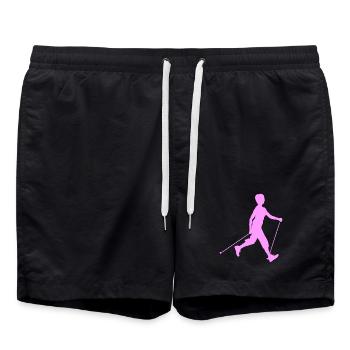 Wanderwandern mit Nordic Walking - Badeshorts - Schwarz - Vorne - AI Model Male 185 light (185cm)