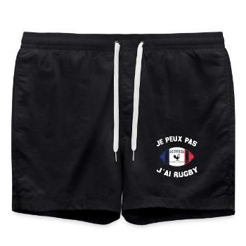 Je Peux Pas J'ai Rugby - Short de bain - noir - Devant - AI Model Male 185 light (185cm)