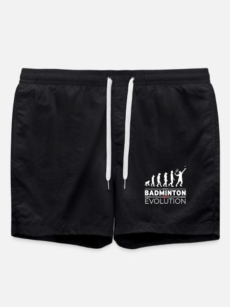 Badminton is evolution - Message Humor Parodie - Badeshorts - Schwarz