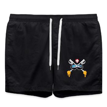 Savoie Ski et fondue savoyarde Cadeau Haute Savoie - Short de bain - noir - Devant - AI Model Male 185 light (185cm)