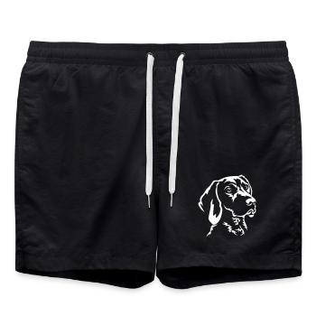German Shorthair Head "Black Edition" - Swim Trunks - black - Front - AI Model Male 185 light (185cm)