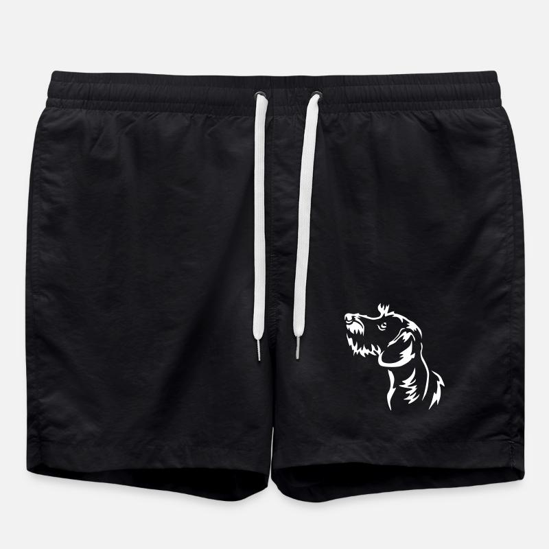 Dackel Kopf "Black Edition" - Badeshorts - Schwarz