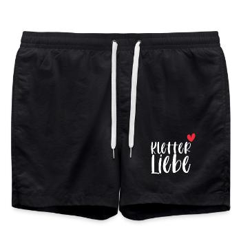 Klettern Kletterliebe Berge Alpen Geschenk - Badeshorts - Schwarz - Vorne - AI Model Male 185 light (185cm)