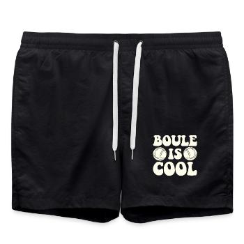 Boule est cool Dicton pour Bouler et Pétanque - Short de bain - noir - Devant - AI Model Male 185 light (185cm)