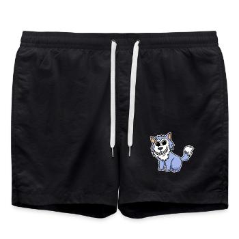 Wolf - Swim Trunks - black - Front - AI Model Male 185 light (185cm)