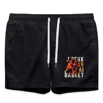 Ich kann nicht, ich kann Basketball haben - Badeshorts - Schwarz - Vorne - AI Model Male 185 light (185cm)