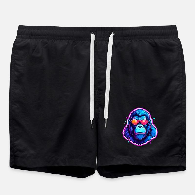Un gorille cool avec des lunettes de soleil - Short de bain - noir