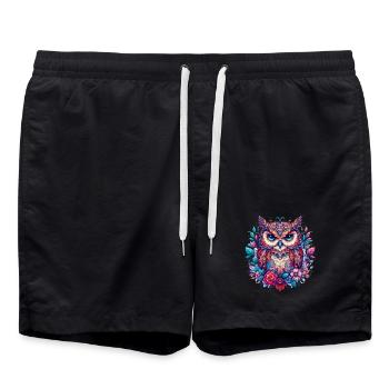Owl - Swim Trunks - black - Front - AI Model Male 185 light (185cm)