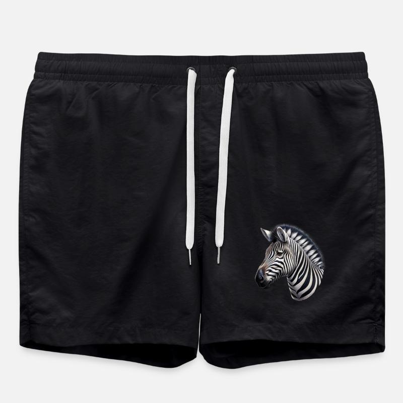 Zebra - Badeshorts - Schwarz