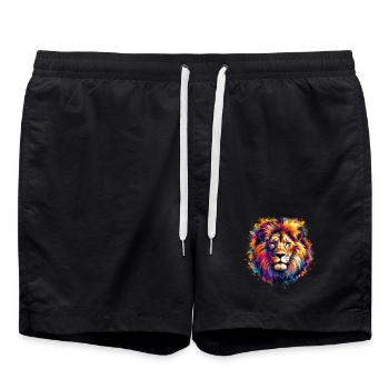 Löwe - Badeshorts - Schwarz - Vorne - AI Model Male 185 light (185cm)