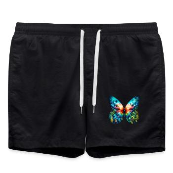 Schmetterling - Badeshorts - Schwarz - Vorne - AI Model Male 185 light (185cm)