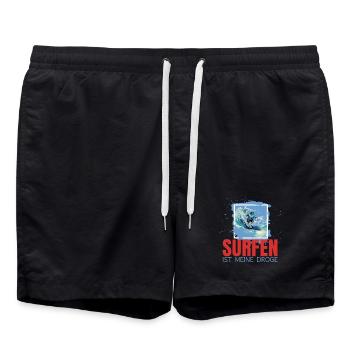 Surfen ist meine Droge - Badeshorts - Schwarz - Vorne - AI Model Male 185 light (185cm)