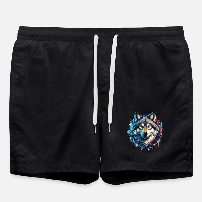 Wolf - Badeshorts - Schwarz