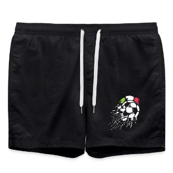 Soccer Team Italy Illustration Ball Explosion - Swim Trunks - black - Front - AI Model Male 185 light (185cm)
