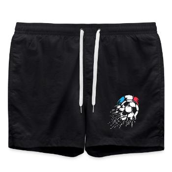 Soccer France Team Ball Explosion Symbol Logo - Swim Trunks - black - Front - AI Model Male 185 light (185cm)