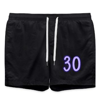 30. 30 YEARS. 30th ANNIVERSARY. 30 YEARS ANNIVERSARY. - Swim Trunks - black - Front - AI Model Male 185 light (185cm)