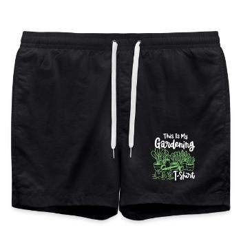 Gartenarbeit Gärtner - Badeshorts - Schwarz - Vorne - AI Model Male 185 light (185cm)