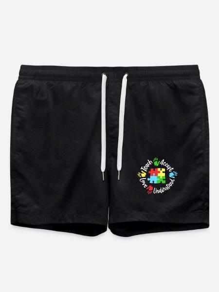 Autismus Bewusstsein Lehrer - Badeshorts - Schwarz