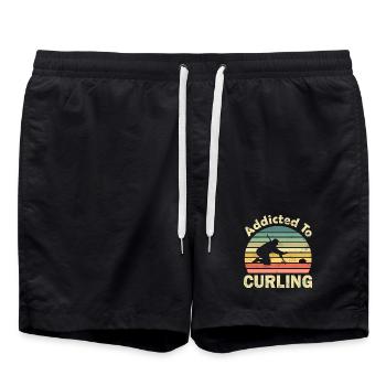 Curling - Badeshorts - Schwarz - Vorne - AI Model Male 185 light (185cm)