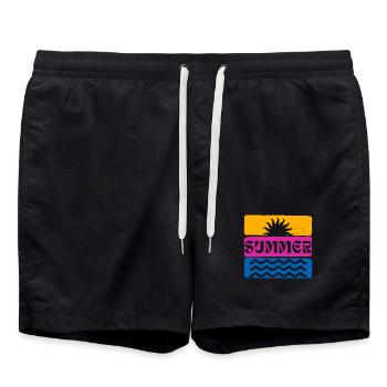Sommer - Badeshorts - Schwarz - Vorne - AI Model Male 185 light (185cm)
