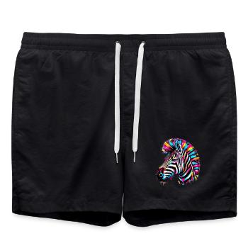 Zebra - Badeshorts - Schwarz - Vorne - AI Model Male 185 light (185cm)