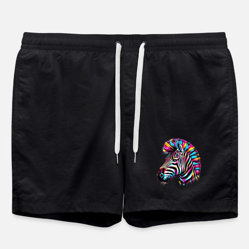 Zebra - Swim Trunks - black