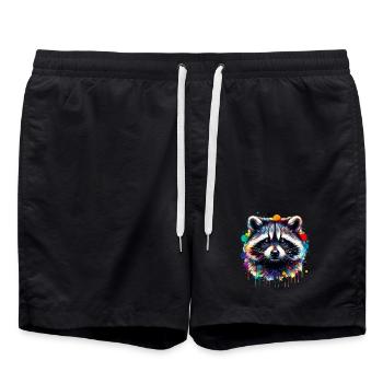 Raton laveur - Short de bain - noir - Devant - AI Model Male 185 light (185cm)