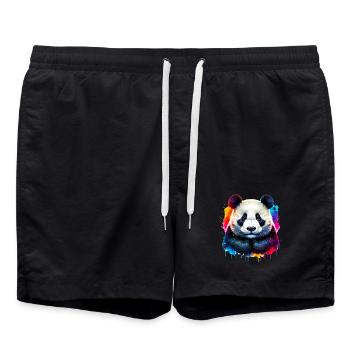 Panda - Badeshorts - Schwarz - Vorne - AI Model Male 185 light (185cm)