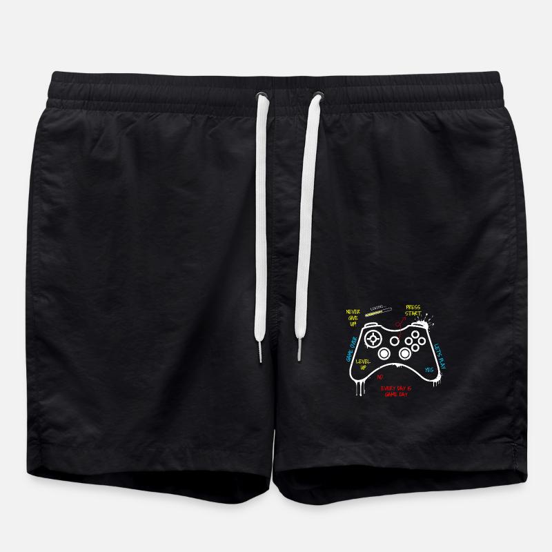 Gamer Controller Graffiti - Swim Trunks - black