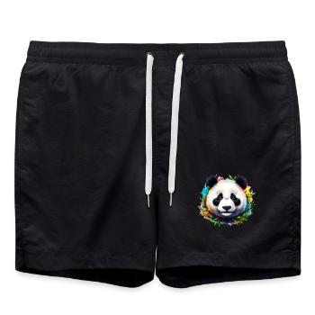 Panda - Badeshorts - Schwarz - Vorne - AI Model Male 185 light (185cm)
