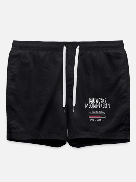 Bauwerksmechanikerin Ausbildung Beruf Geschenk - Badeshorts - Schwarz
