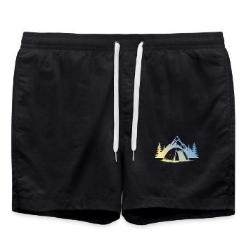 Tente de camping - Short de bain - noir - Devant - AI Model Male 185 light (185cm)