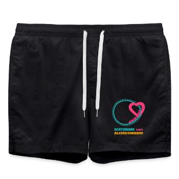 Roller coaster instead of everyday mania - Swim Trunks - black - Front - AI Model Male 185 light (185cm)