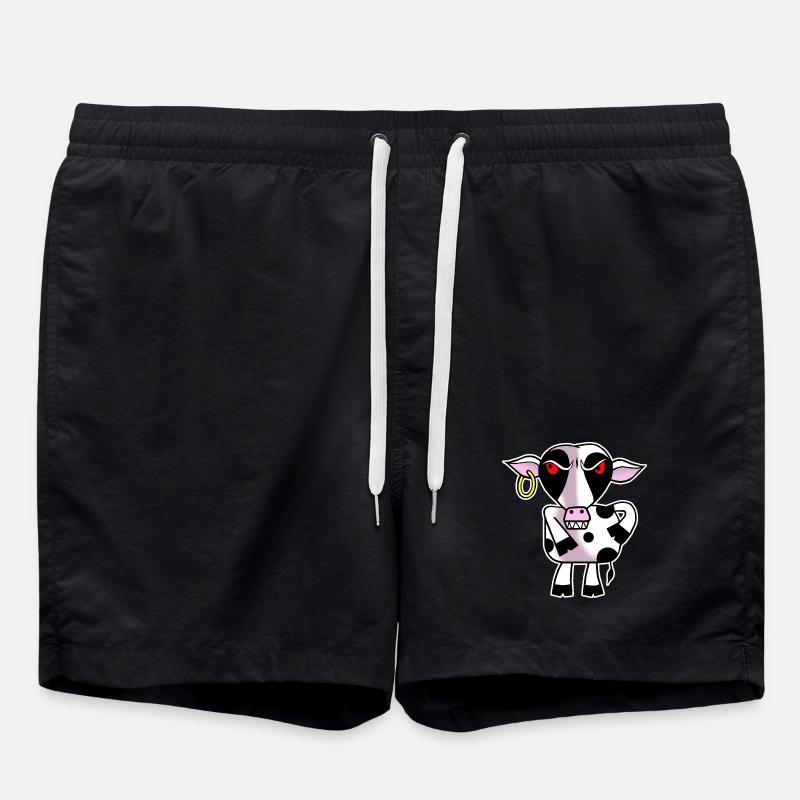 Angry cow - Swim Trunks - black