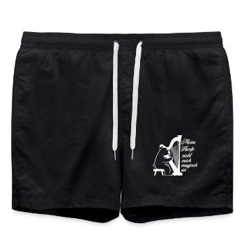 Meine Harfe zieht mich magisch an - Harfe Bär - Badeshorts - Schwarz - Vorne - AI Model Male 185 light (185cm)