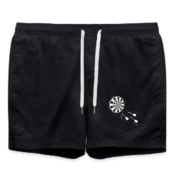 Silhouette minimaliste d’un joueur de fléchettes - Short de bain - noir - Devant - AI Model Male 185 light (185cm)